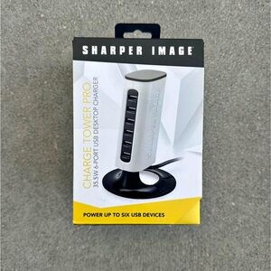 Sharper Image USB Charging Tower - Black and White